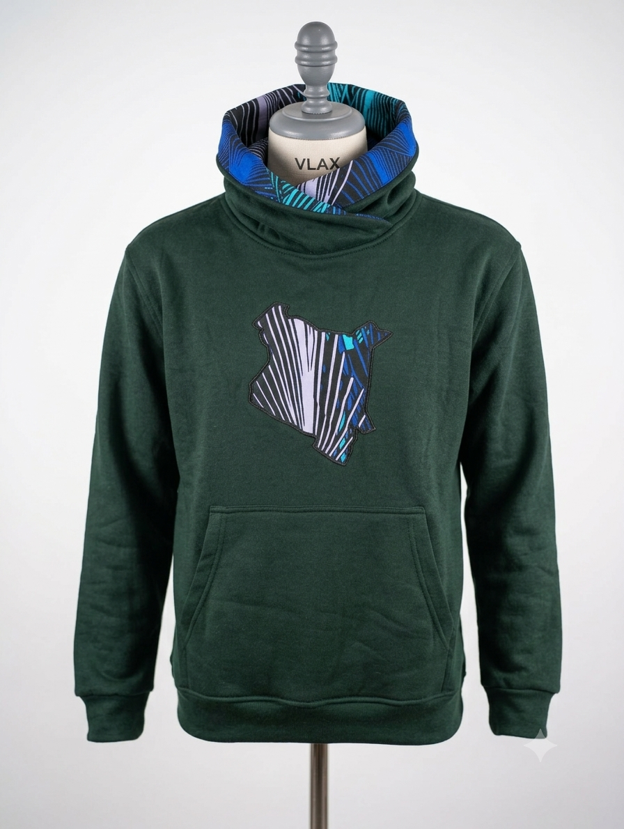 Kenya Hoodie Forest Green Gold Edition – side view