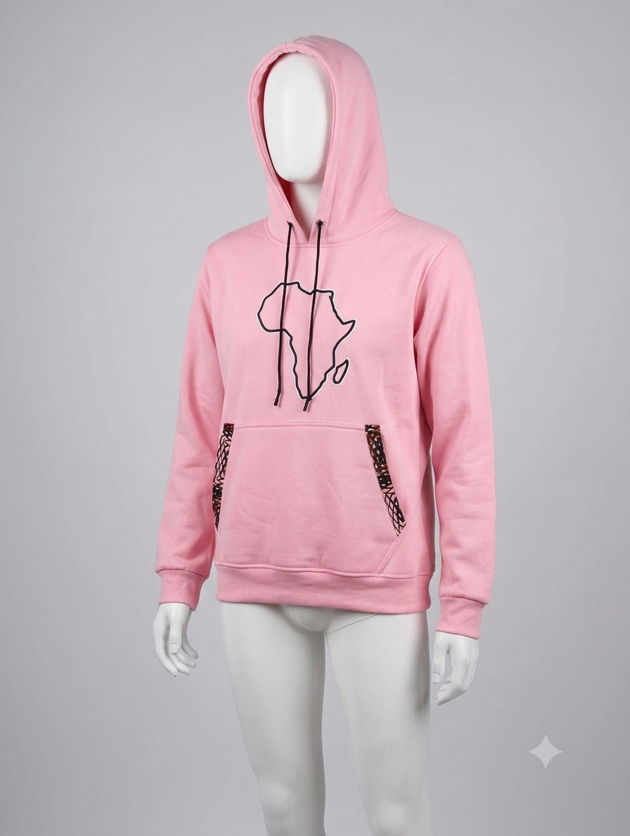 Africa Map Hoodie – Pink Edition