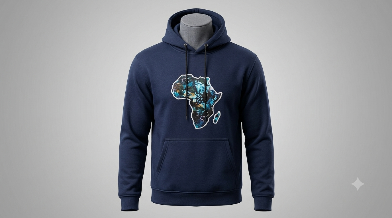 Africa Map Hoodie Pink Edition – front view