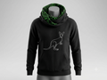 Kangaroo Hoodie Teal Edition – front view, pullover with braided drawstring