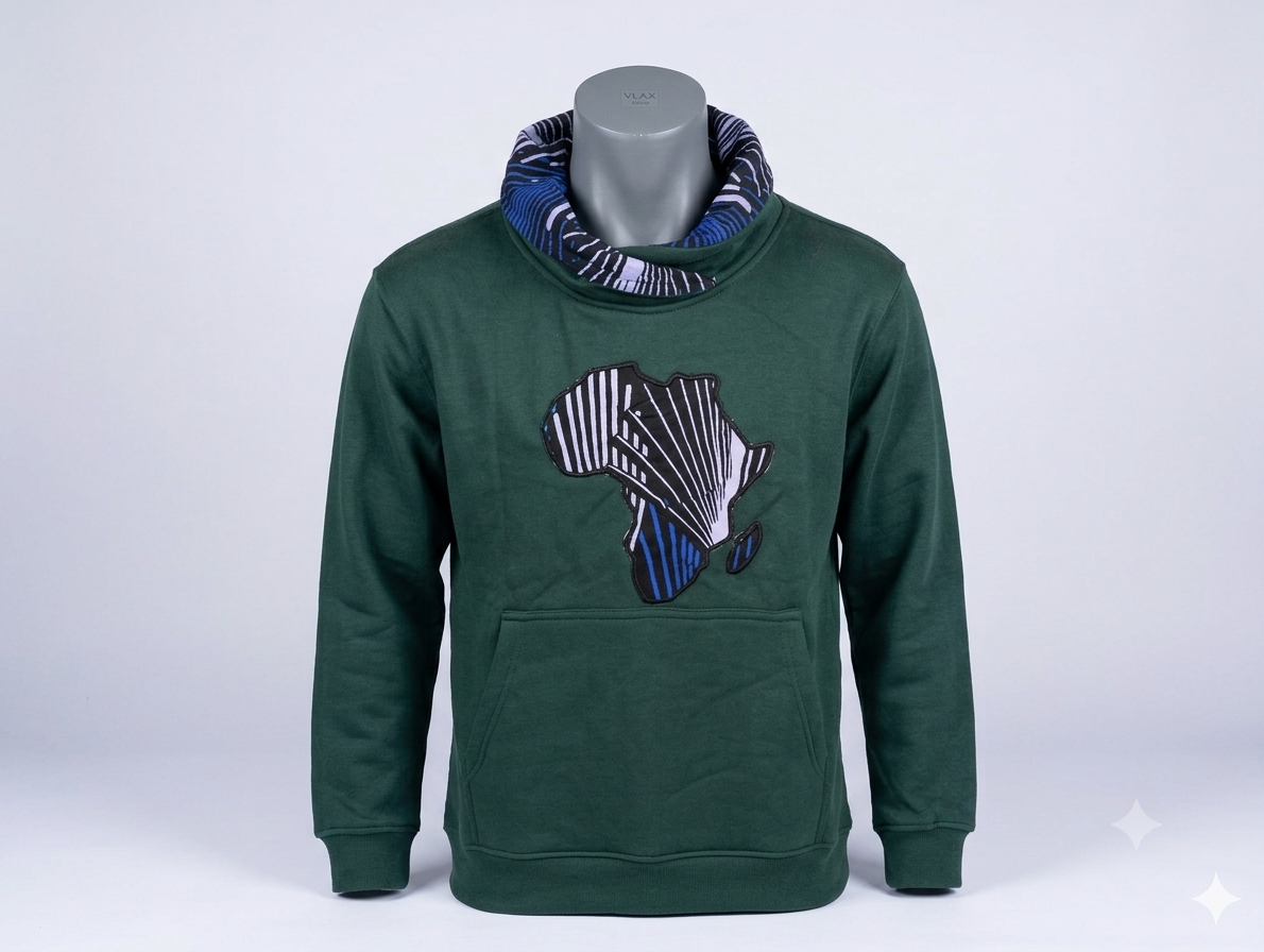 Africa Map Hoodie White Edition – front view
