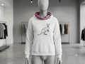Kangaroo Hoodie Black Galaxy Edition – front view, blue galaxy vitenge cowl neck