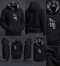 Kenya Map Monochrome Pattern Hoodie — Black